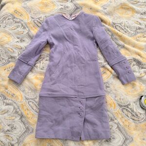 Saks fifth Ave David Hayes purple long sleeve dress size small